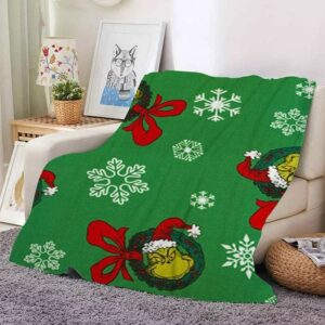 Funny Grinch Christmas Throw Blankets Warm Soft Blankets