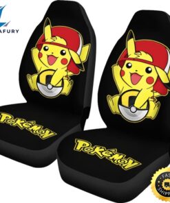 Funny Pikachu Car Seat Covers Pokemon Anime Fan Gift Universal 2 prxd4s.jpg