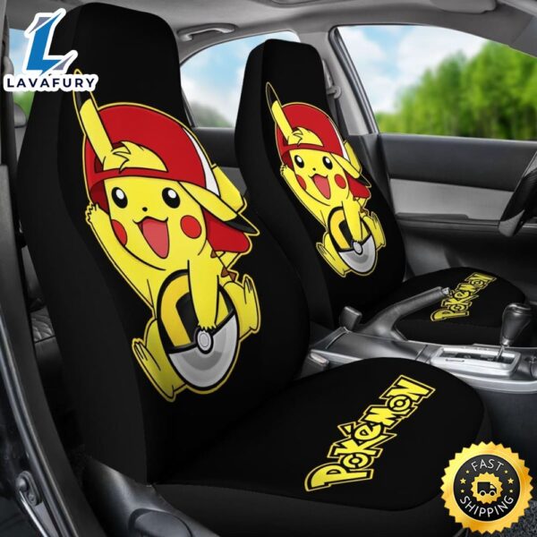 Funny Pikachu Car Seat Covers Pokemon Anime Fan Gift Universal