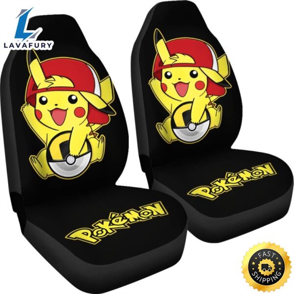 Funny Pikachu Car Seat Covers Pokemon Anime Fan Gift Universal