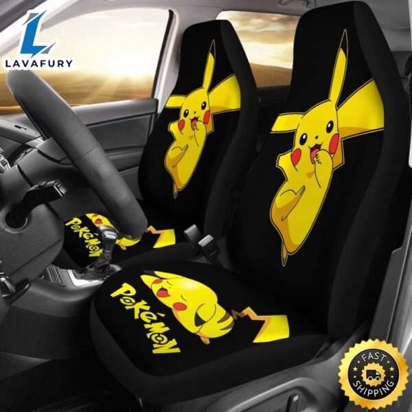 Funny Pikachu Pokemon Anime Fan Gift Car Seat Covers