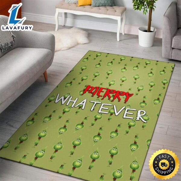 Funny Xmas Merry Whatever Little Grinch Patterns Rugs Home Decor