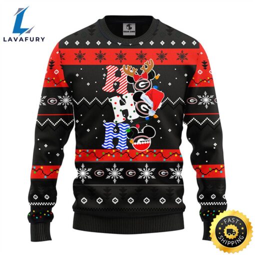 Georgia Bulldogs Hohoho Mickey Christmas Ugly Sweater