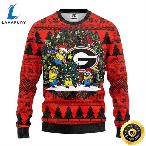 Georgia Bulldogs Minion Christmas Ugly Sweater