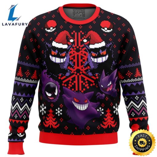 Ghosts Gengar Ghastly Pokemon Ugly Christmas Sweater