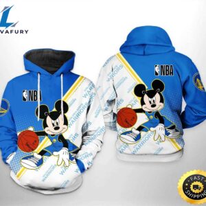 Golden State Warriors NBA Mickey 3D Printed Hoodie