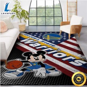 Golden State Warriors Nba Team Logo Mickey Us Style Nice Gift Home Decor Rectangle Area Rug