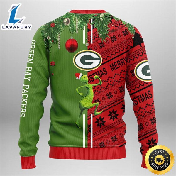 Green Bay Packers Grinch & Scooby-Doo Christmas Ugly Sweater