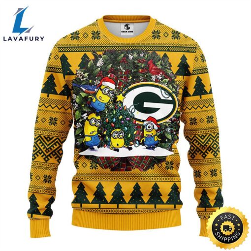 Green Bay Packers Minion Christmas Ugly Sweater