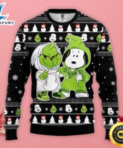 Grinch And Snoopy Merry Christmas Funny Xmas Sweaters, Grinch Ugly Sweater