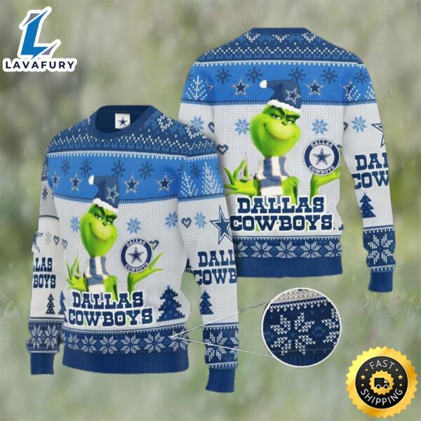 Grinch Dallas Cowboys All Over Print Christmas Ugly Sweater Gift For Fans
