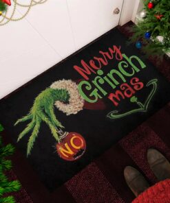 Grinch Doormat Christmas Carpet Polyester Fiber Entrance Floor Decor Doormat