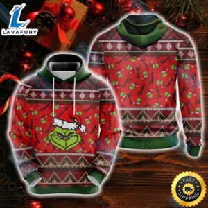 Grinch Grinch Christmas Pattern Red Hoodie