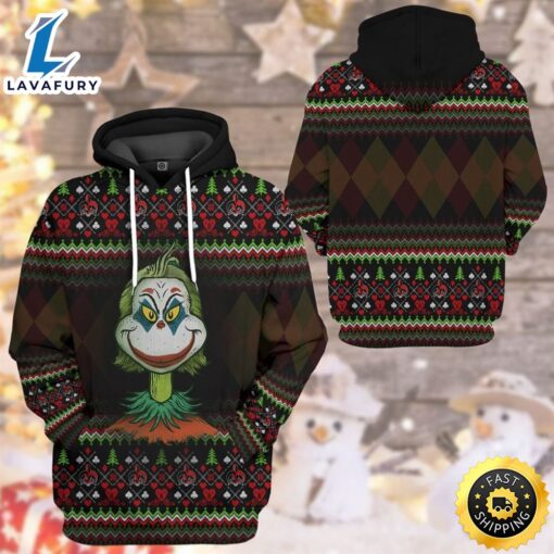 Grinch Shirt Joker Grinch Christmas Pattern Black Hoodie