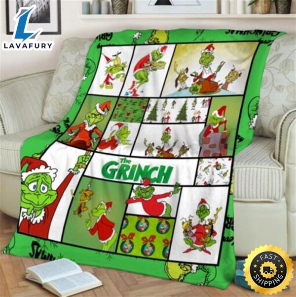 Grinch Throw Christmas Blanket 2023