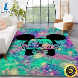 Grunge Mickey Mouse Galaxy Area Rug Carpet Bedroom Family Gift Us Decor