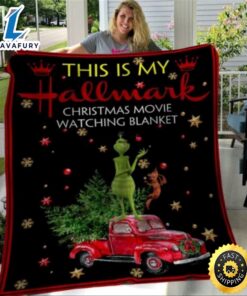 Hallmark Christmas Movies Watching Grinch Fleece Blanket