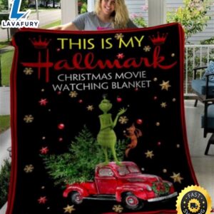 Hallmark Christmas Movies Watching Grinch Fleece Blanket