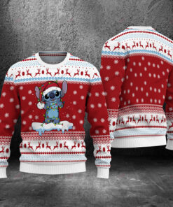 Happy Christmas Stitch Christmas Ugly Sweater  Red