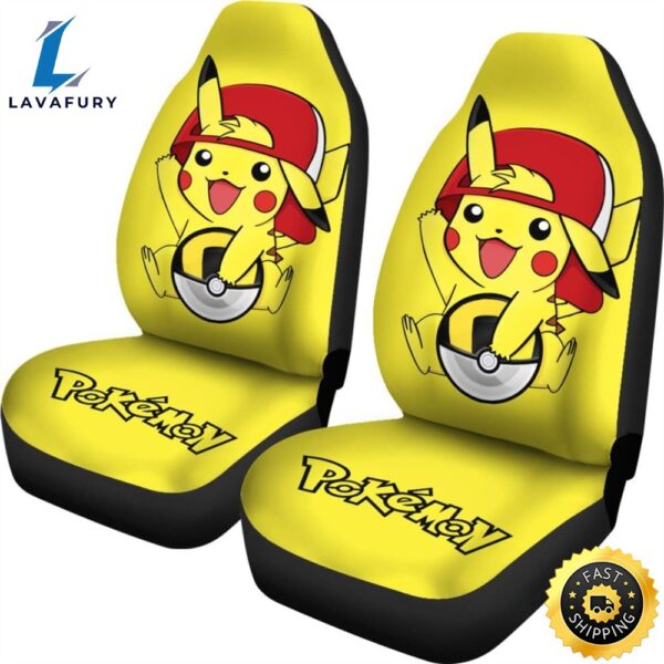 Happy Pikachu Pokemon Anime Fan Gift Anime Pokemon Car Accessories Car Seat Covers