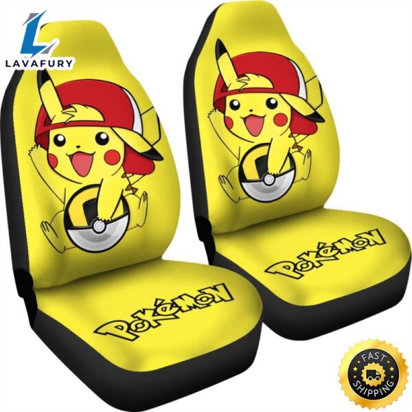 Happy Pikachu Pokemon Anime Fan Gift Anime Pokemon Car Accessories Car Seat Covers