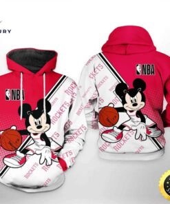 Houston Rockets NBA Mickey 3D Printed Hoodie