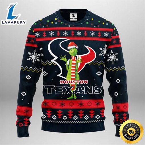 Houston Texans Funny Grinch Christmas Ugly Sweater