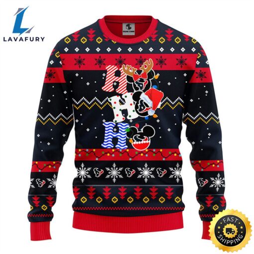 Houston Texans HoHoHo Mickey Christmas Ugly Sweater