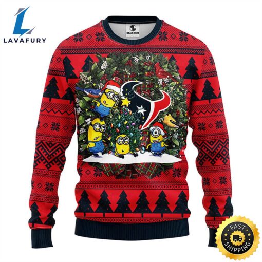 Houston Texans Minion Christmas Ugly Sweater