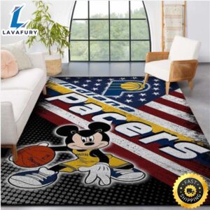 Indiana Pacers Nba Team Logo Mickey Us Style Nice Gift Home Decor Rectangle Area Rug