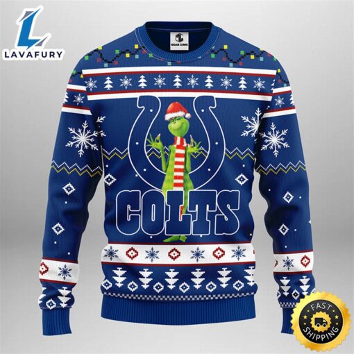 Indianapolis Colts Funny Grinch Christmas Ugly Sweater