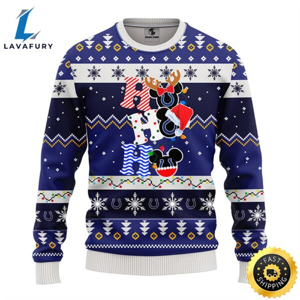 Indianapolis Colts HoHoHo Mickey Christmas Ugly Sweater