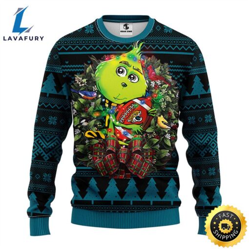 Jacksonville Jaguars Grinch Hug Christmas Ugly Sweater