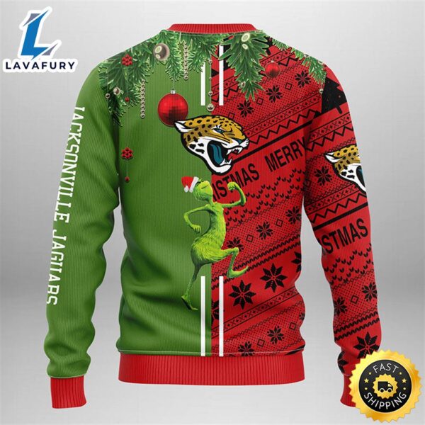 Jacksonville Jaguars Grinch & Scooby-Doo Christmas Ugly Sweater