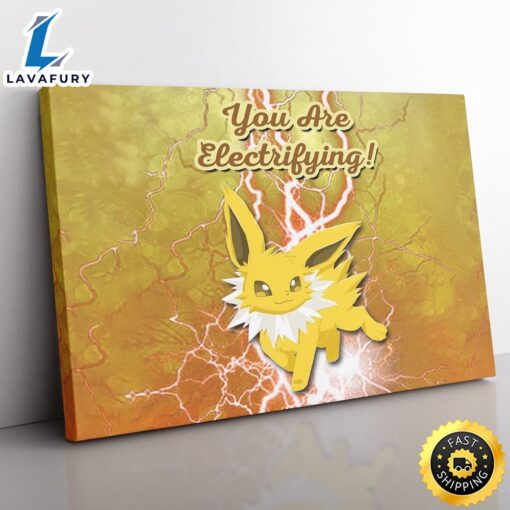 Jolteon Electrifying Pokemon Canvas Print Wall Art