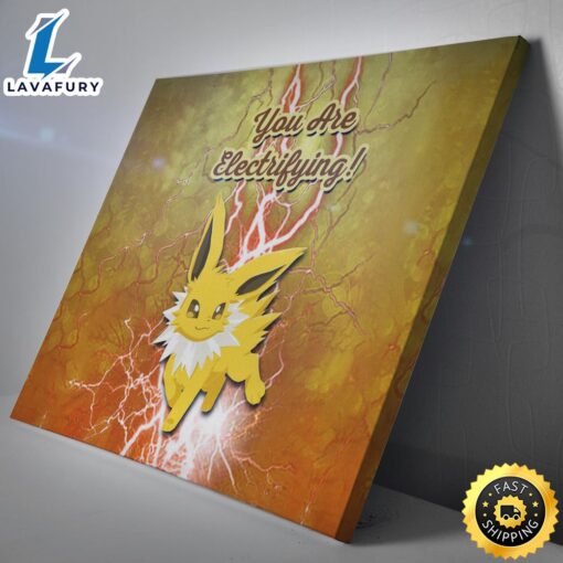 Jolteon Electrifying Pokemon Canvas Print Wall Art