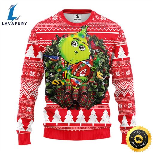 Kansas City Chiefs Grinch Hug Christmas Ugly Sweater