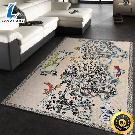 Kanto And Johto Regions Map Pokemon Rug