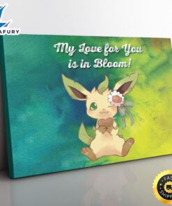 Leafeon Bloom Pokemon Canvas Print…