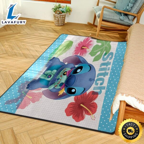Lilo Stich Stitch With Ugly Doll Area Rug Super Soft Mats Rectangle Floor Rugs