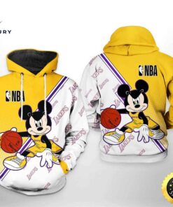 Los Angeles Lakers NBA Mickey 3D Printed Hoodie