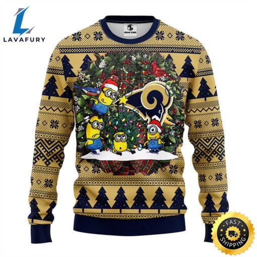 Los Angeles Rams Minion Christmas Ugly Sweater