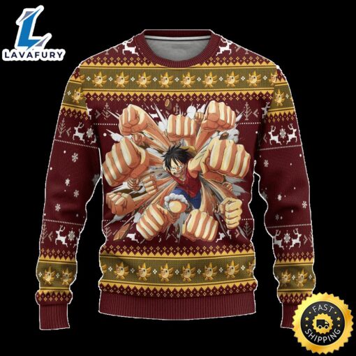 Luffy One Piece Anime Ugly Christmas Sweater