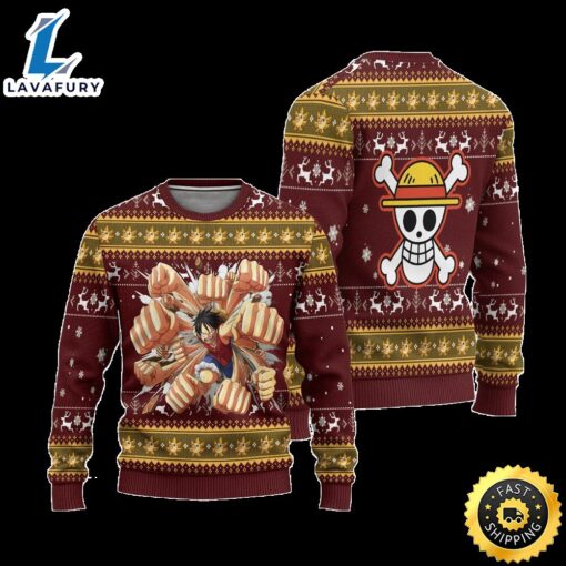 Luffy One Piece Anime Ugly Christmas Sweater