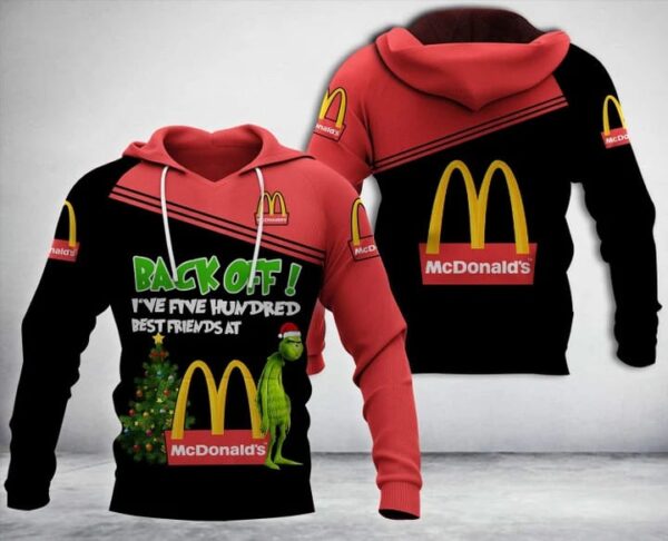 McDonald’s With Grinch Merry Christmas All Over Print Hoodie