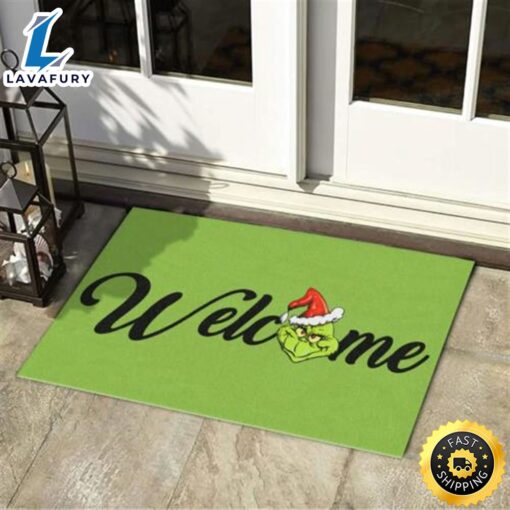 Merry Grinchmas, Gift For Grinch Lovers Doormat