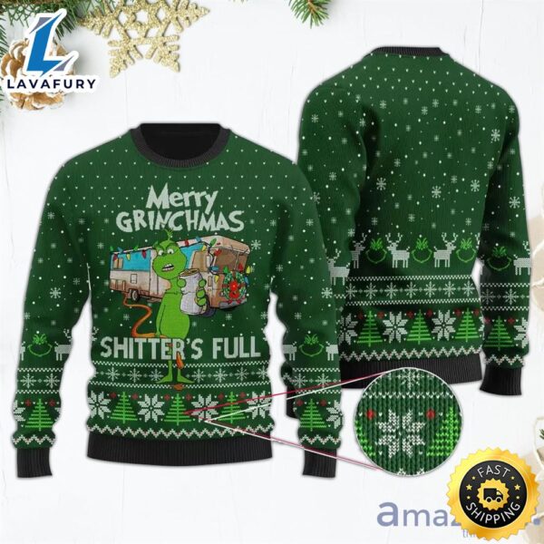 Merry Grinchmas Shitters Full Green Ugly Christmas Sweater