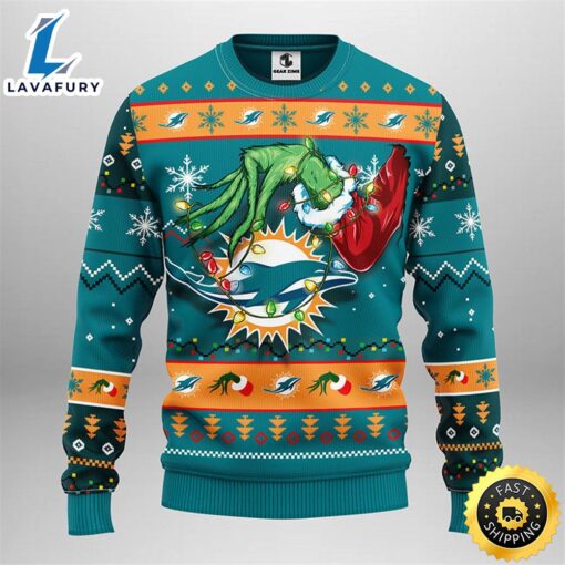 Miami Dolphins Grinch Christmas Ugly Sweater