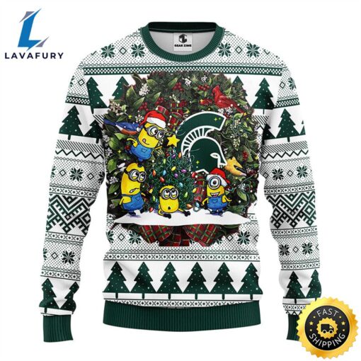 Michigan State Spartans Minion Christmas Ugly Sweater