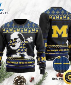 Michigan Wolverines Snoopy Dabbing Holiday…